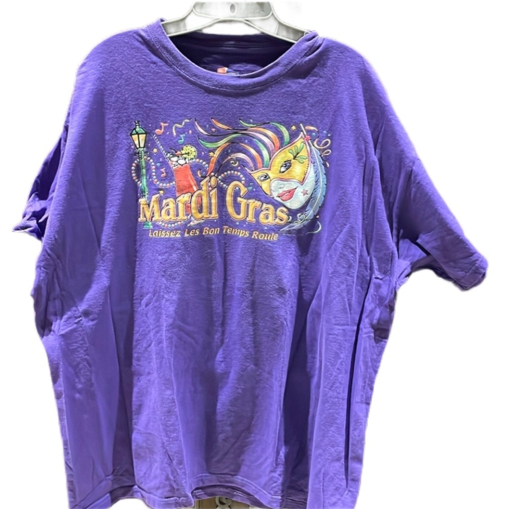 Hanes purple Mardi Gras tee shirt size xl